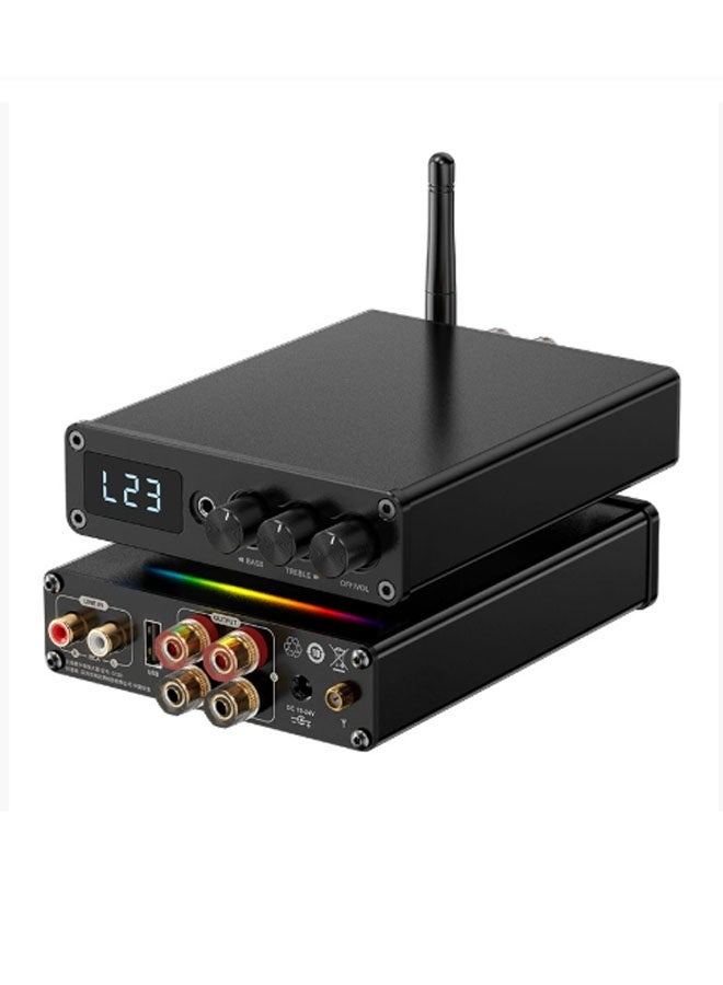 نيوترل مضخم صوت رقمي G12D (مصدر طاقة 24 فولت/5 أمبير)، مضخم صوت صغير Bluetooth 5.3، قناتان 200 واط، مناسب لأنظمة السينما المنزلية المنزلية/الخارجية/المرآب/المثبتة في السقف/السماعات السلبية (أسود) - Image 1