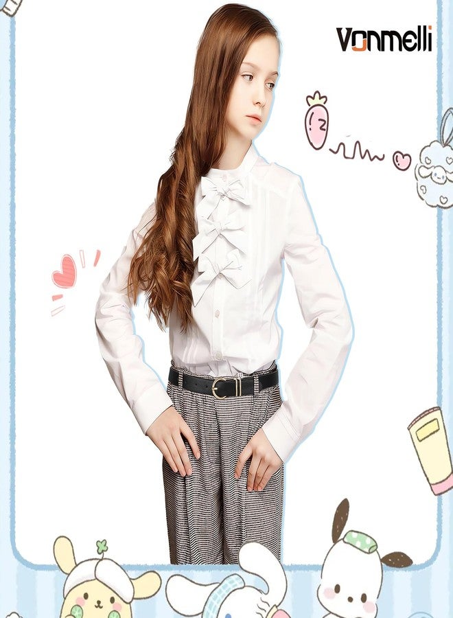 VONMELLI 2 Pack Kids Leather Belts for Girls Fashion O-Ring Buckle belts for Teen Girls Jeans school uniforms Black+Brown M - Image 2