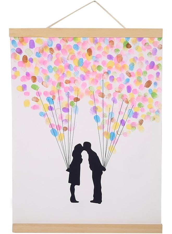 The Bros Magnetic Wood Poster Hanger Frame, Wall Hanging Wooden Frame for Photos Pictures Canvas Artwork Prints Maps Scrolls White Wood(50cm) - Image 1