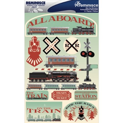 Reminisce Signature Dimensional Stickers 4.5"X6" Sheet, Train - Image 1