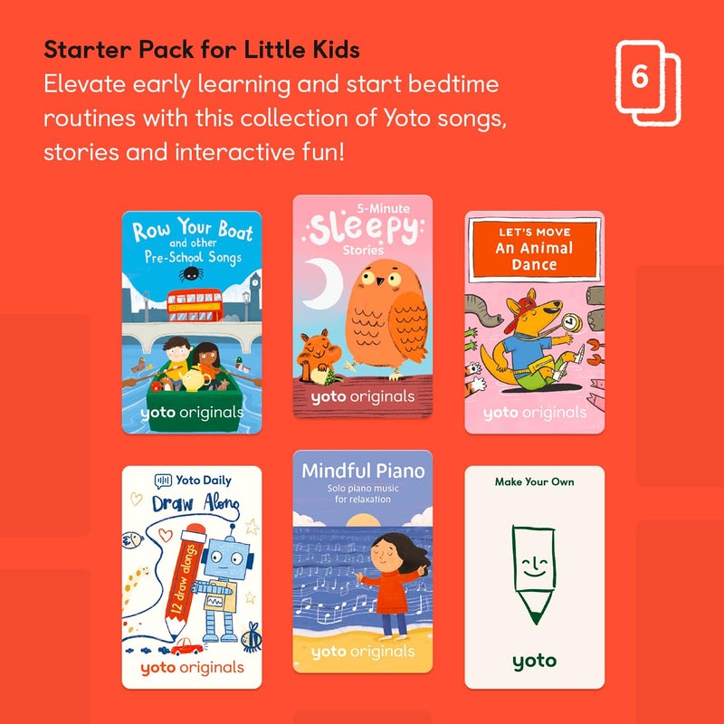 YOTO Yoto Starter Pack for Little Kids – 6 Kids Audio Cards for Use with Player & Mini All–in–1 Audio Device, Educational Screen–Free Listening with Fun Stories for Learning & Interactive Quizzes, Ages 3+ - Image 2