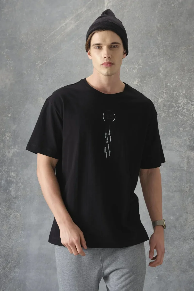 Tommylife TOMMY Oversized Cotton Text Print Crew Neck T-Shirt