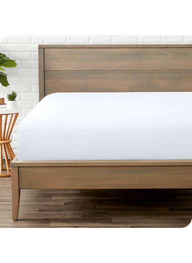 Bare Home Bare Home Fitted Bottom Sheet Twin Size - Premium 1800 Microfiber - Ultra-Soft Hotel Luxury - Deep Pocket - Durable and Long Lasting (Twin, White) - Image 1