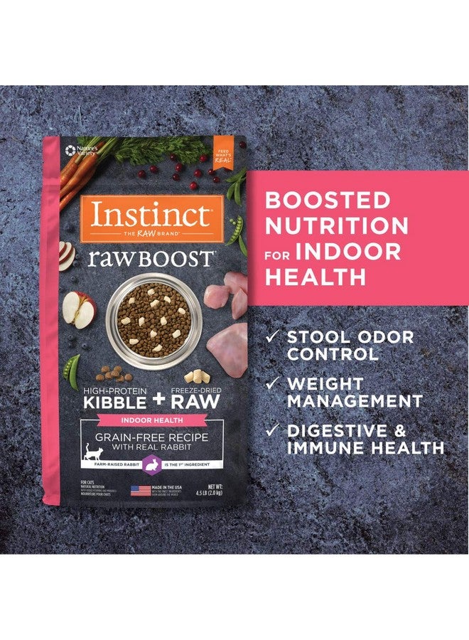 غريزة طعام القطط الطبيعي الجاف من إنستينكت رو بوست إندور هيلث، مع قطع مجففة بالتجميد، وصفة خالية من الحبوب - ريل رابيت، كيس 4.5 رطل - Image 5