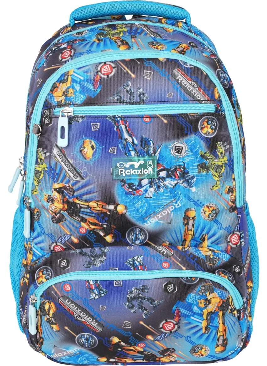 ريلاكسن Blue Transformers Patterned Triple School Set 8650-4