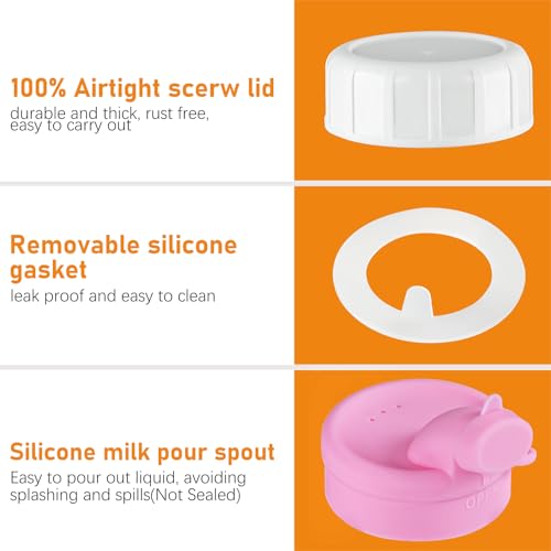 Sovietiep 16 Oz Square Glass Milk Bottles with A Silicone Cap, 6 Pack Glass Bottles for Juicing with Airtight Lids, Drinking Bottles with Lids and Scale Mark, Breast Milk Storage Jug Easy to Carry - Image 5