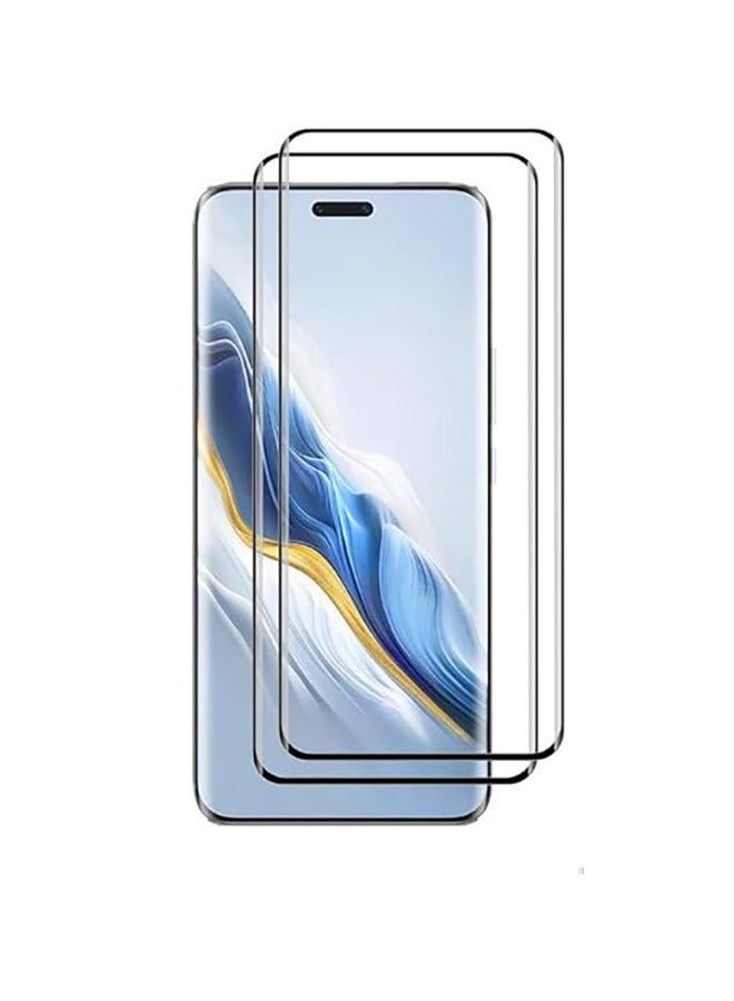 2 Pack Honor Magic 6 Pro 5G Screen Protector, 9H Tempered Glass Screen Protector for Honor Magic 6 Pro 5G, Premium 3D Curved Edge Guard Film，Case Friendly, Anti-Scratch Film (Edge Adhesive)  - Image 1