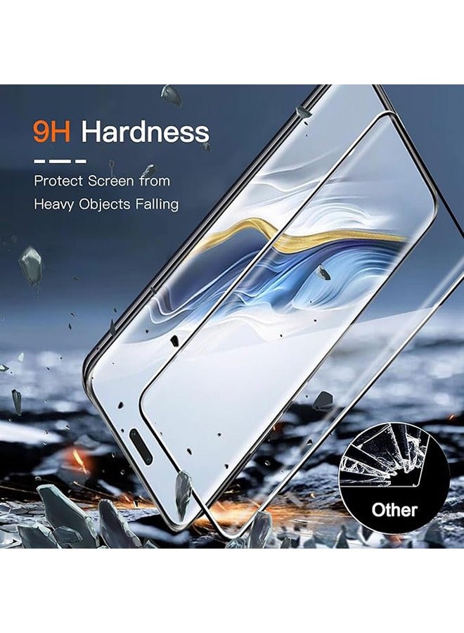 2 Pack Honor Magic 6 Pro 5G Screen Protector, 9H Tempered Glass Screen Protector for Honor Magic 6 Pro 5G, Premium 3D Curved Edge Guard Film，Case Friendly, Anti-Scratch Film (Edge Adhesive)  - Image 2