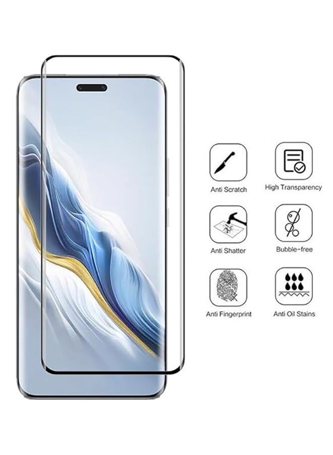 2 Pack Honor Magic 6 Pro 5G Screen Protector, 9H Tempered Glass Screen Protector for Honor Magic 6 Pro 5G, Premium 3D Curved Edge Guard Film，Case Friendly, Anti-Scratch Film (Edge Adhesive)  - Image 4