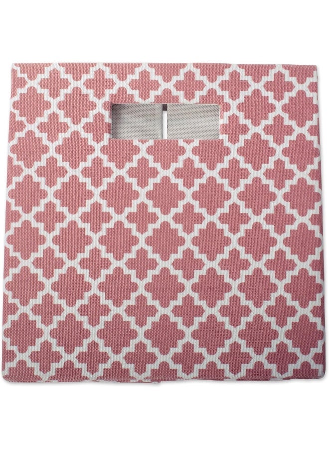 DII Hard Sided Collapsible Fabric Storage Container for Nursery Offices  Home Organization 13x13x13  Lattice Rose - Image 4