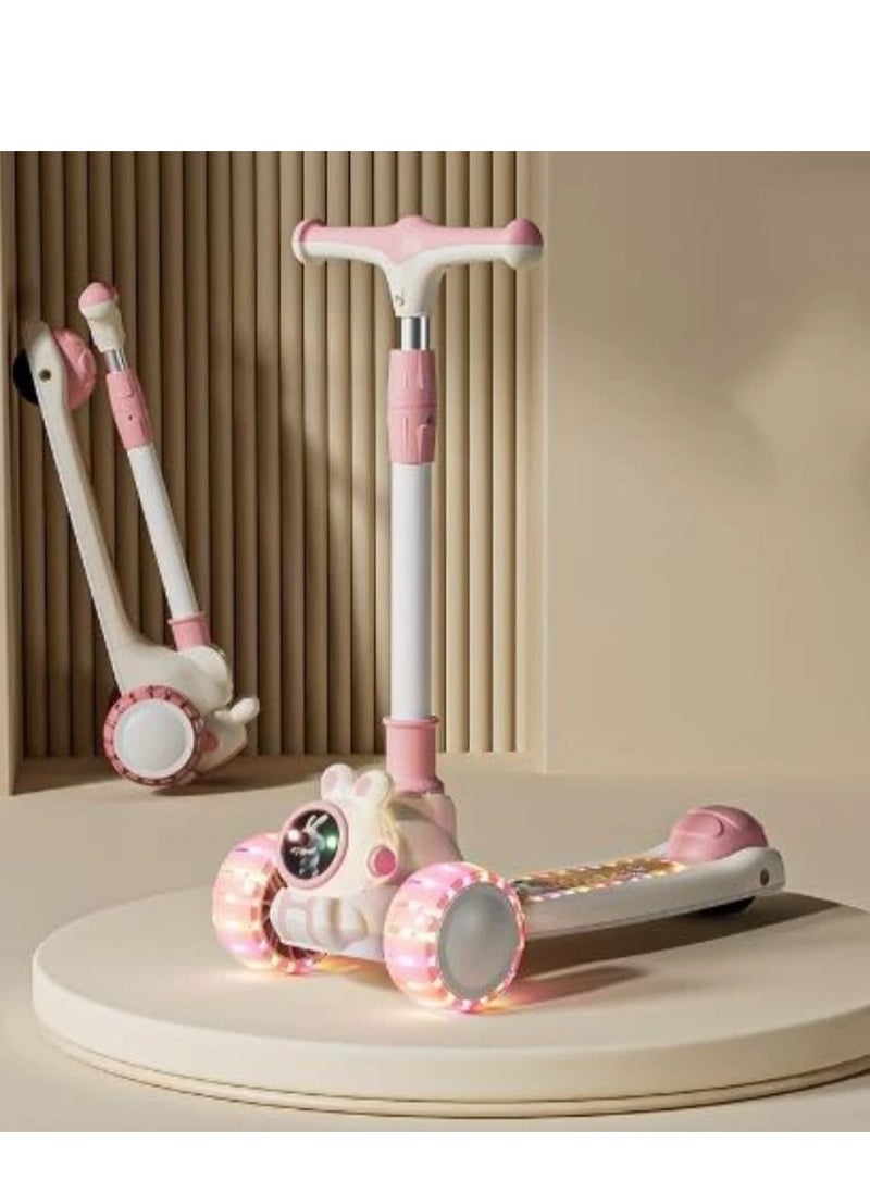 Generic Three-wheeled kids scooter with LED lighting - cute animal design 
