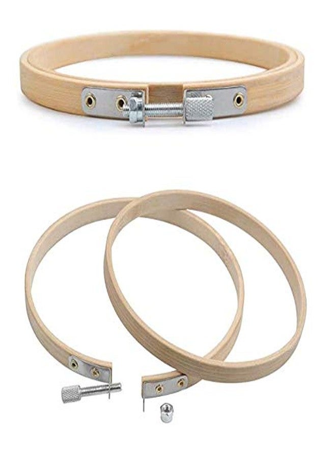 Aeyistry 2 Pcs 3 Inch Embroidery Hoops Adjustable Bamboo Circle Cross Stitch Hoop Ring for Art Craft Handy Sewing and Christmas Decoration - Image 2