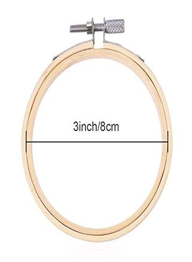 Aeyistry 2 Pcs 3 Inch Embroidery Hoops Adjustable Bamboo Circle Cross Stitch Hoop Ring for Art Craft Handy Sewing and Christmas Decoration - Image 3