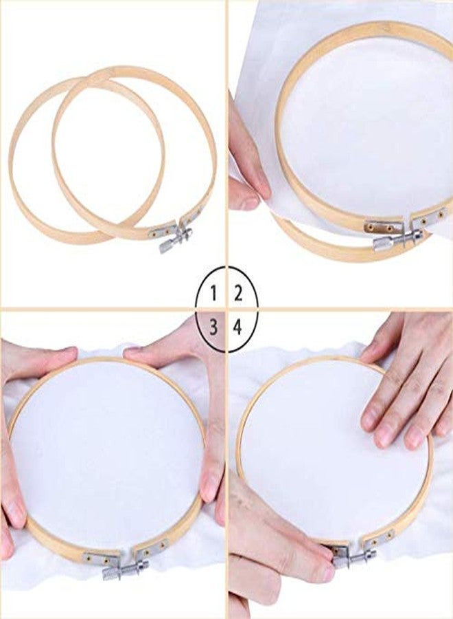 Aeyistry 2 Pcs 3 Inch Embroidery Hoops Adjustable Bamboo Circle Cross Stitch Hoop Ring for Art Craft Handy Sewing and Christmas Decoration - Image 4