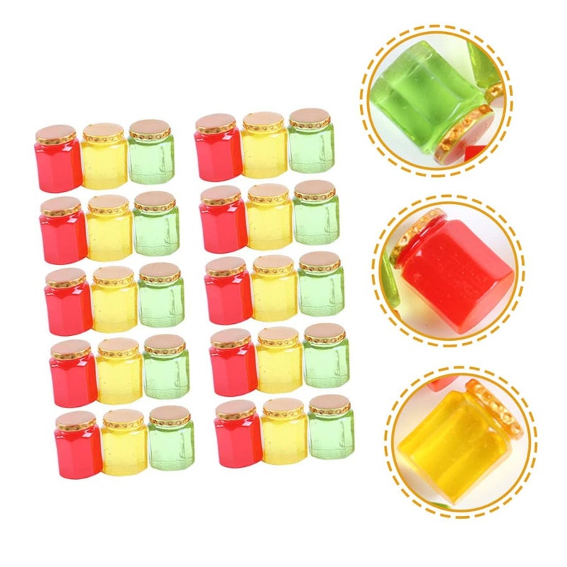 4 Sets Mini Candy Jar Doll House Decor Cute Resin Honey Pots DIY Accessories - Image 4