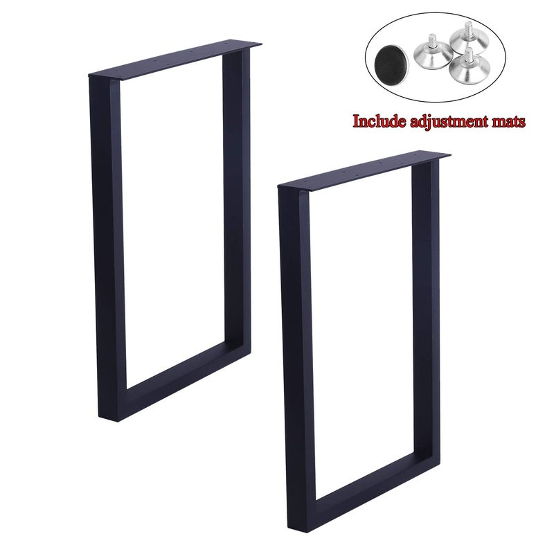 Womio 2Pcs Metal Furniture Legs Rustic Decory Square Tube Table LegsDesk LegsHeavy Duty Dining Table LegsIndustrial ModernBlackH28 x L175 inchs - Image 2