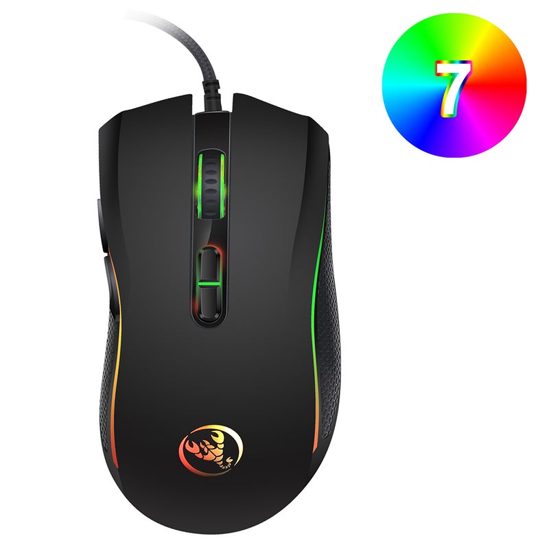 A869 Wired Gaming 3200DPI 7 Buttons 7 Color LED Optical Computer Player Mice Gaming for Pro Gamer - Image 3