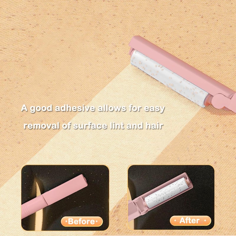 Mini Reusable Lint Roller for Travel, 6 Pack Washable Foldable Lint Remover with Sticky Gel, Portable, Compact and Easy to Clean for Clothes and Luggage Use (Pink) - Image 3