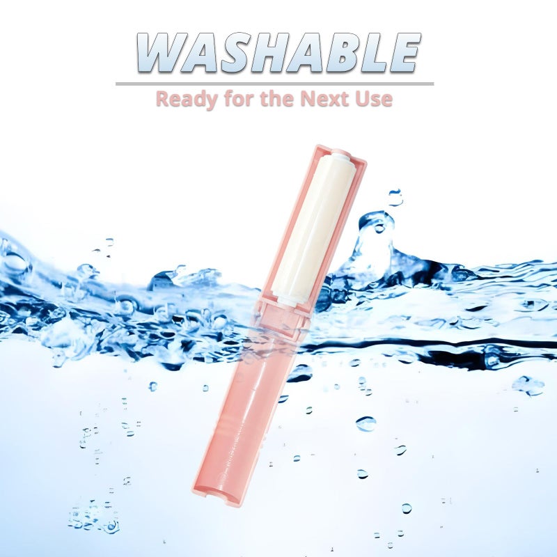 Mini Reusable Lint Roller for Travel, 6 Pack Washable Foldable Lint Remover with Sticky Gel, Portable, Compact and Easy to Clean for Clothes and Luggage Use (Pink) - Image 4