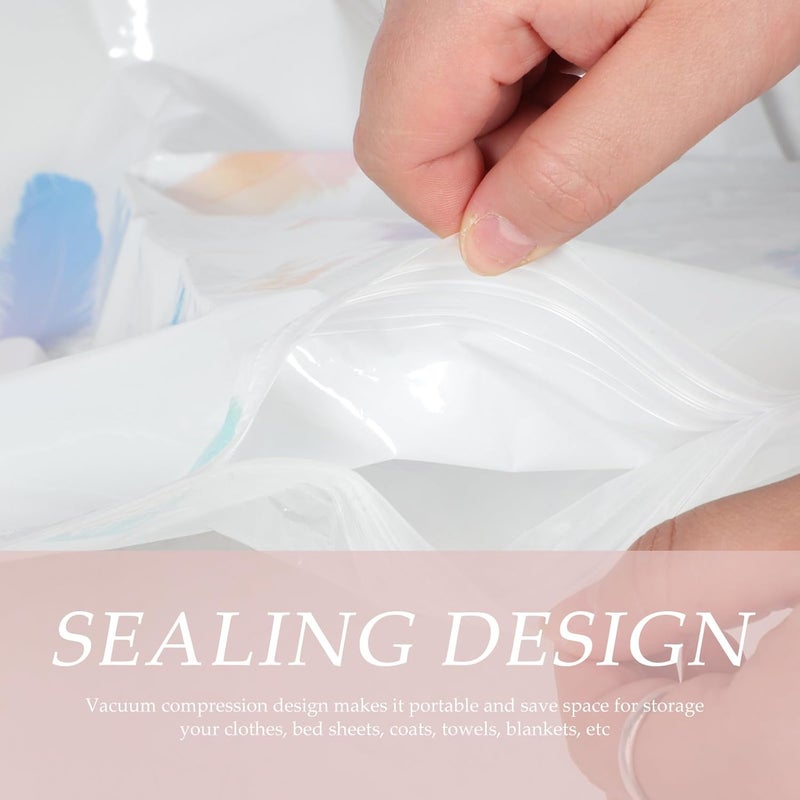 Vacuum Storage Bags for Clothes and Bedding Set 3 Sizes (80x60cm, 60x40cm, 110x80cm) with Manual Hand Pump Compression Space Saver Bags for Home Organization Random Color - Image 2