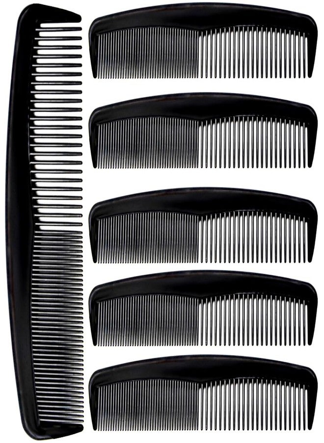 LUXXII (6 Pack) 5" Pocket Hair Comb Beard & Mustache Combs for Men's Hair Beard Mustache and Sideburns (6 Pack_A) - Image 1