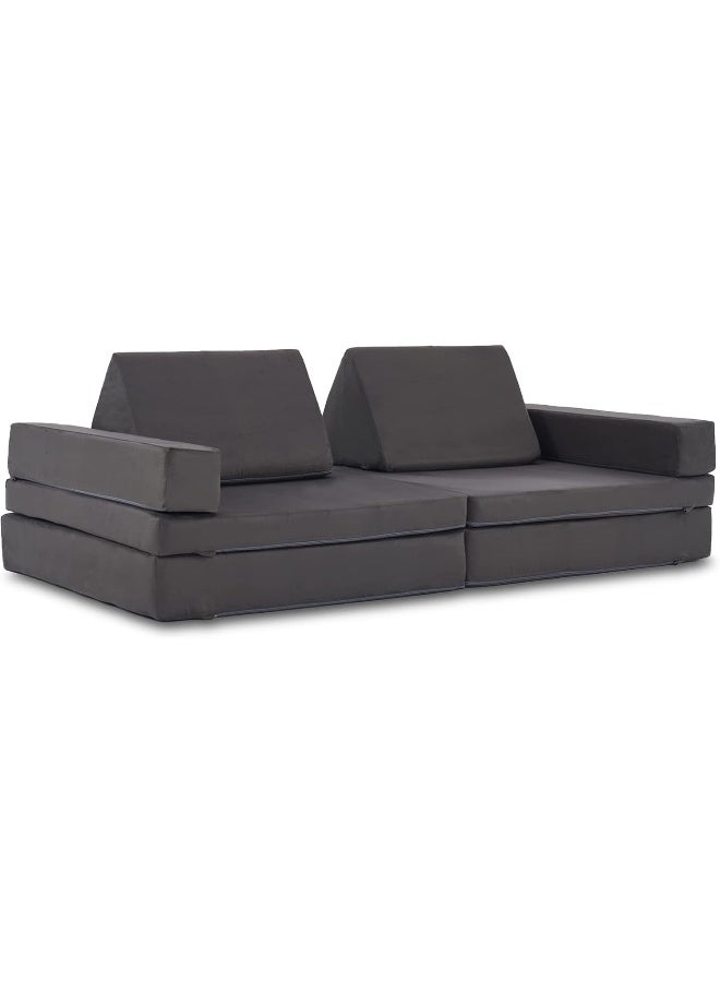 jela Kids Couch Extended Size 8PCS for Family, Floor Sofa Couch Modular Furniture for Kids Adults, Playhouse Play Set for Toddlers Babies, Modular Foam Play Couch Indoor - Image 2