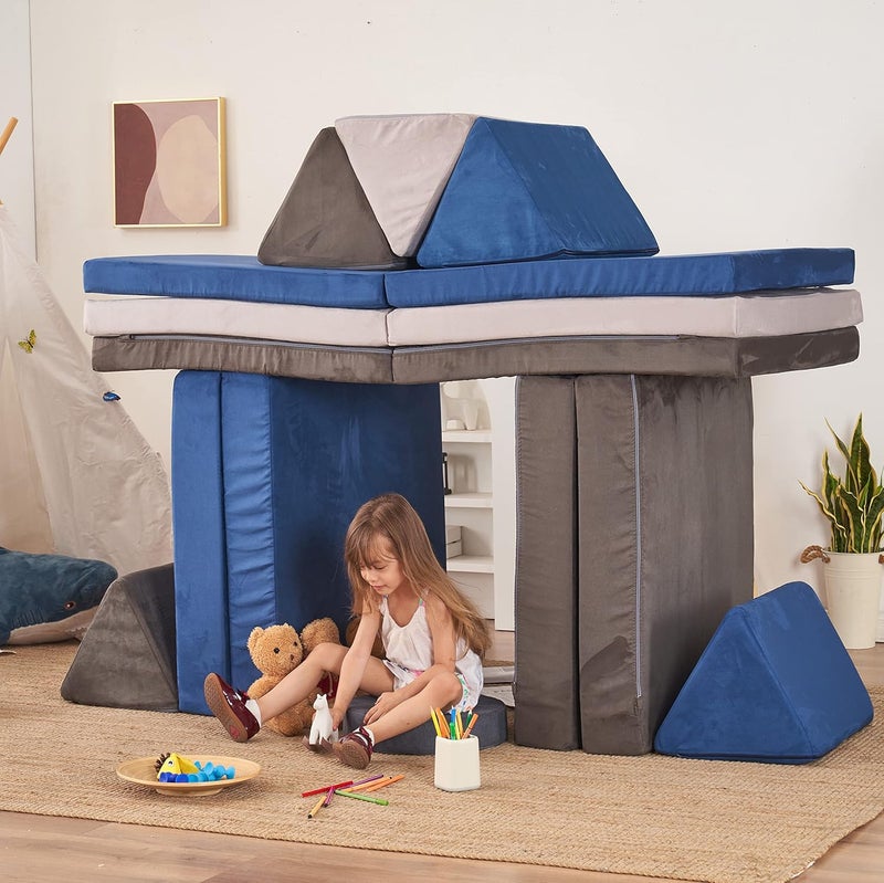 jela Kids Couch Extended Size 8PCS for Family, Floor Sofa Couch Modular Furniture for Kids Adults, Playhouse Play Set for Toddlers Babies, Modular Foam Play Couch Indoor - Image 4