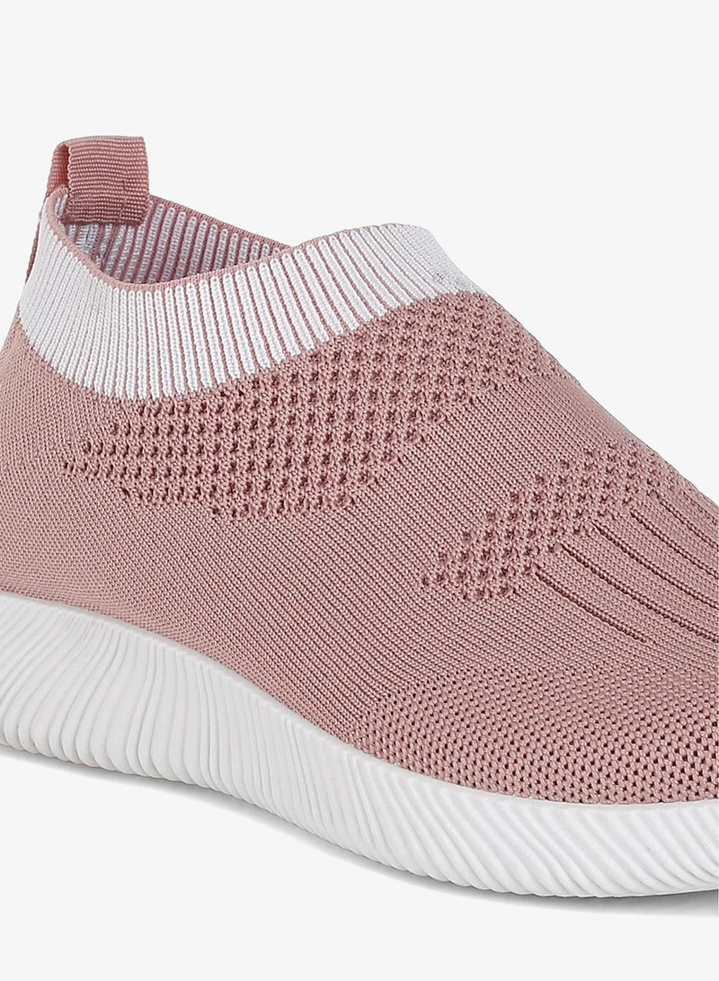 London Rag SH5284_PINK Flyknit Walking Sneakers in Pink for Women | Best Price UAE