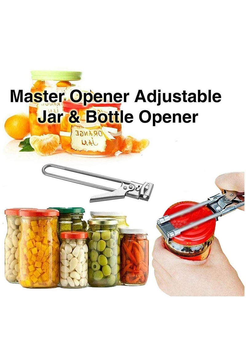 SYOSI - Master Opener Bottle Opener Adjustable Jar Cordless Opener with Good Grip To Easy and Twist Multifunctional Manual Stainless Steel Can Opener Jar Lid Gripper Good Grip Manual Jar - Image 1