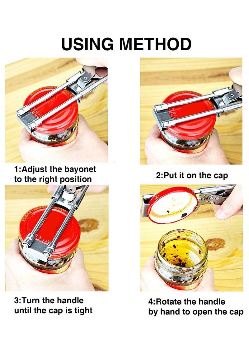 SYOSI - Master Opener Bottle Opener Adjustable Jar Cordless Opener with Good Grip To Easy and Twist Multifunctional Manual Stainless Steel Can Opener Jar Lid Gripper Good Grip Manual Jar - Image 1