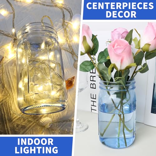 CARBLIN 2 Pack Mason Jars 32 oz, Blue Wide Mouth Canning Jars with Airtight Lids, Glass Pint Jars with Bands Labels Brush, Large Storage Quart Jars for Jam Fermenting Preserving - Image 4