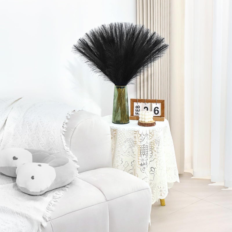 MUUNC Black Pampas Grass Decor 30 Pcs 21.7 Inch Faux Pampas Grass Bulk Artificial Dried Flowers Small Vase Filler Pompas Grass. - Image 2