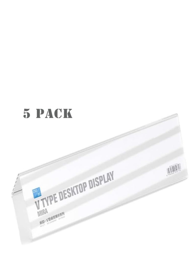 Eckek  5 Pack Desk Name Plate Holder, Acrylic Sign Holder for Table Display, V Shape Double Sided Nameplate - Image 3