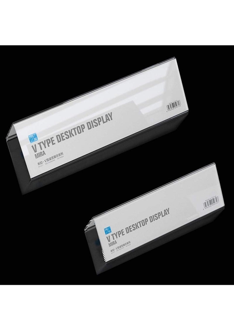 Eckek  5 Pack Desk Name Plate Holder, Acrylic Sign Holder for Table Display, V Shape Double Sided Nameplate - Image 4