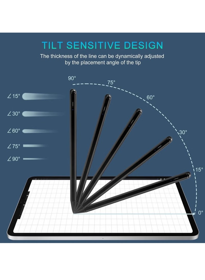 ELTRAZONE 2023 iPad Stylus Pencil for Apple iPad 2nd Generation – Palm Rejection, Compatible with iPad Pro 12.9"/11", iPad 10/9/8 Gen, iPad Air 5th/4th Gen, iPad Mini 6, Drawing & Writing Pen – Black - Image 4