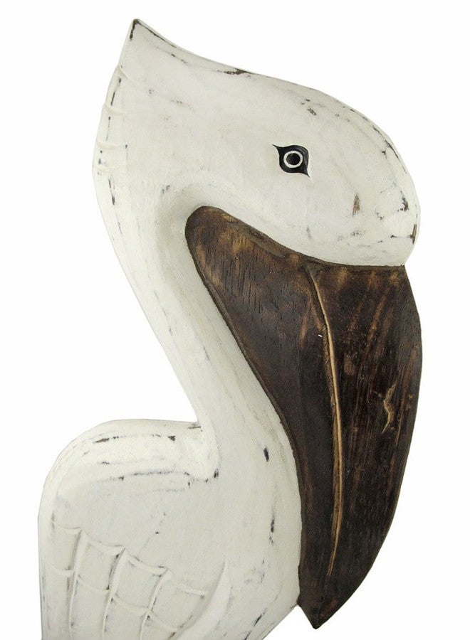 Things2Die4 White Wood Coastal Pelican Perched On Nautical Piling Wall Sculpture 24 inch - Image 4