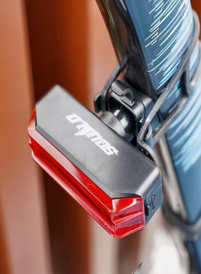 SQUALO 30 Lumens USB Rechargeable Bike Taillight, Clip on Bike Rear Light with 3 Light Modes 100m Viewable Range 120° Visibility IPX5 Waterproof for Cycling Safety - Image 4