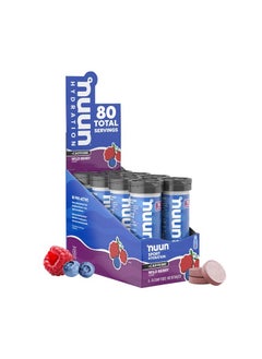 Sport + Caffeine Electrolyte Tablets for Proactive Hydration, Wild Berry, 8 Pack (80 Servings)