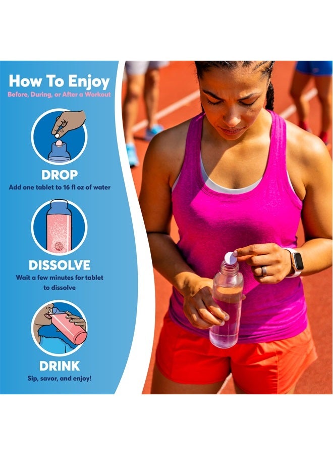 Sport + Caffeine Electrolyte Tablets For Proactive Hydration, Wild Berry, 8 Pack (80 Servings)