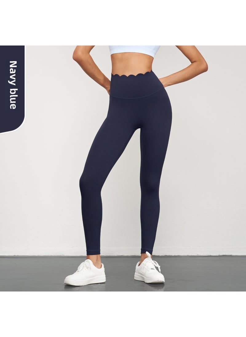 Generic High Waist Slimming Yoga Pants Anti-Embarrassment Triangle Navy blue True Navy 