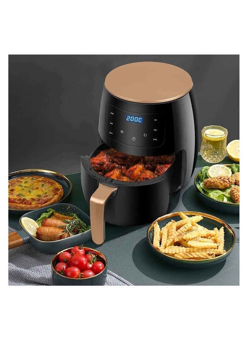 Smart Air Fryer 6L – Digital Touch Screen, 8 Cooking Programs, 2400W, Time & Temperature Control, Black