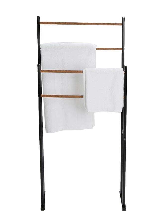 Mind Reader Towel Rack, Bathroom Storage, Drying Stand, Hot Tub Accessory, Freestanding, Metal, 22.6" L x 12" W x 36" H, Black - Image 5