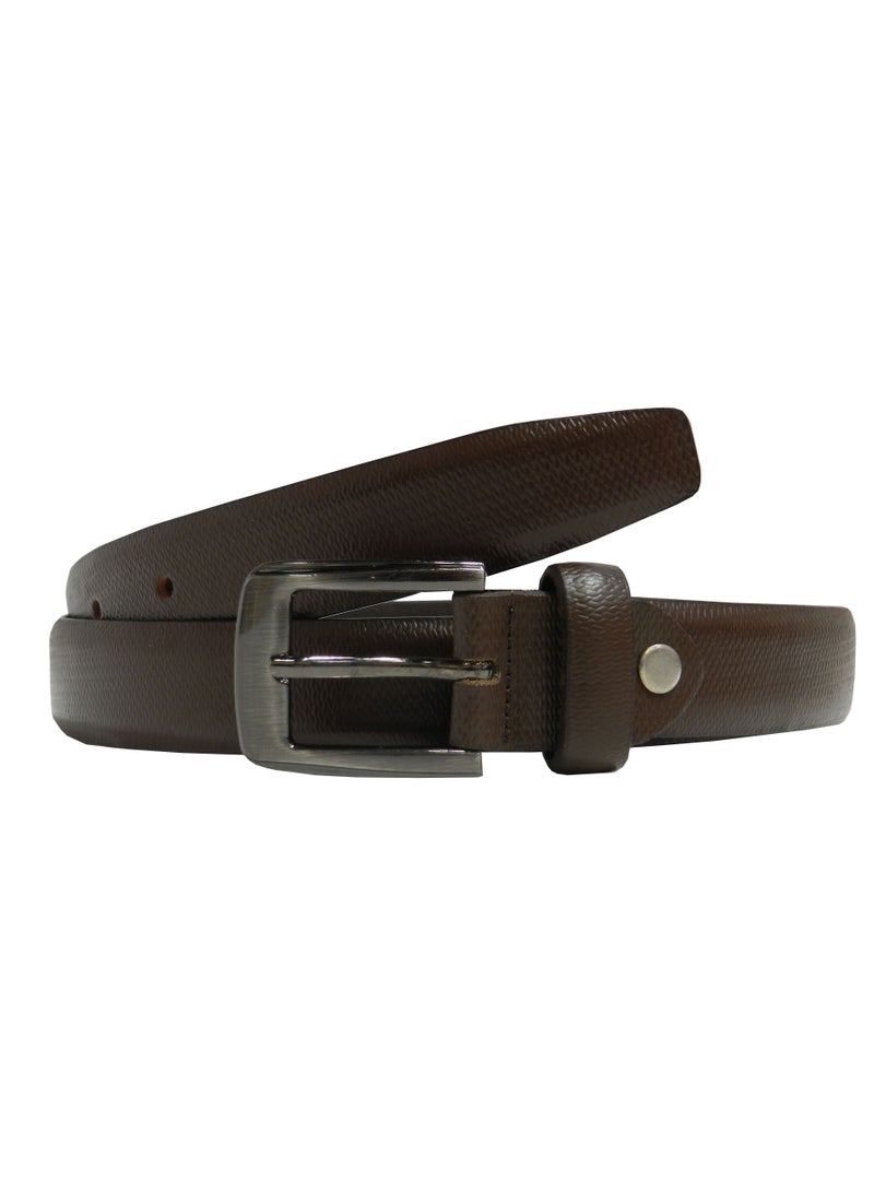 LAVERI LEATHER GENUINE LEATHER 25 MM UNISEX  FORMAL  BELT  IN BROWN  - Image 1