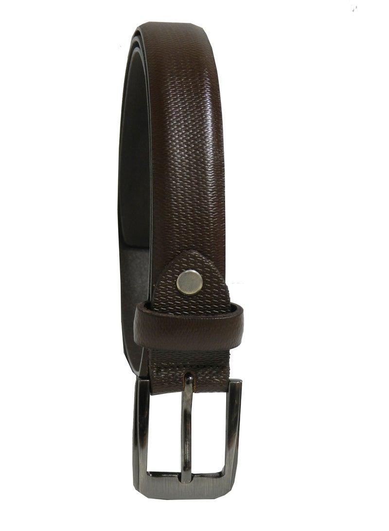 LAVERI LEATHER GENUINE LEATHER 25 MM UNISEX  FORMAL  BELT  IN BROWN  - Image 4