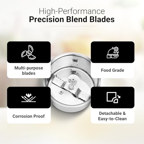 V-Guard Citius Plus 750 Watt Juicer Mixer Grinder for Kitchen | 3 Year Motor Coverage By V-Guard | 5 Jars | Sturdy Juicer Jar With Quadraflow Design | Precision Blend SS Blades, Black - Image 4