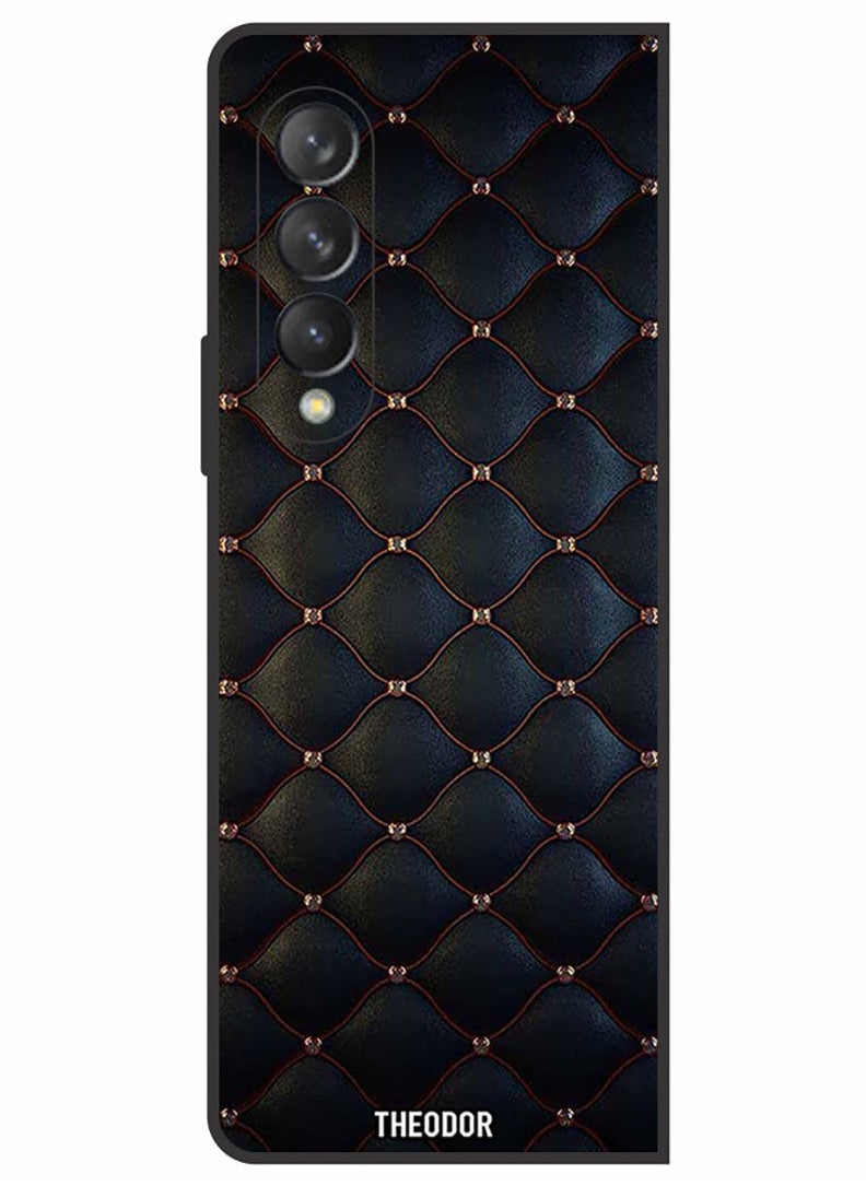 Theodor Protective Case Cover For Samsung Galaxy Z FOLD 3 5G  Stappers On Black Cloth Pattern  - Image 1