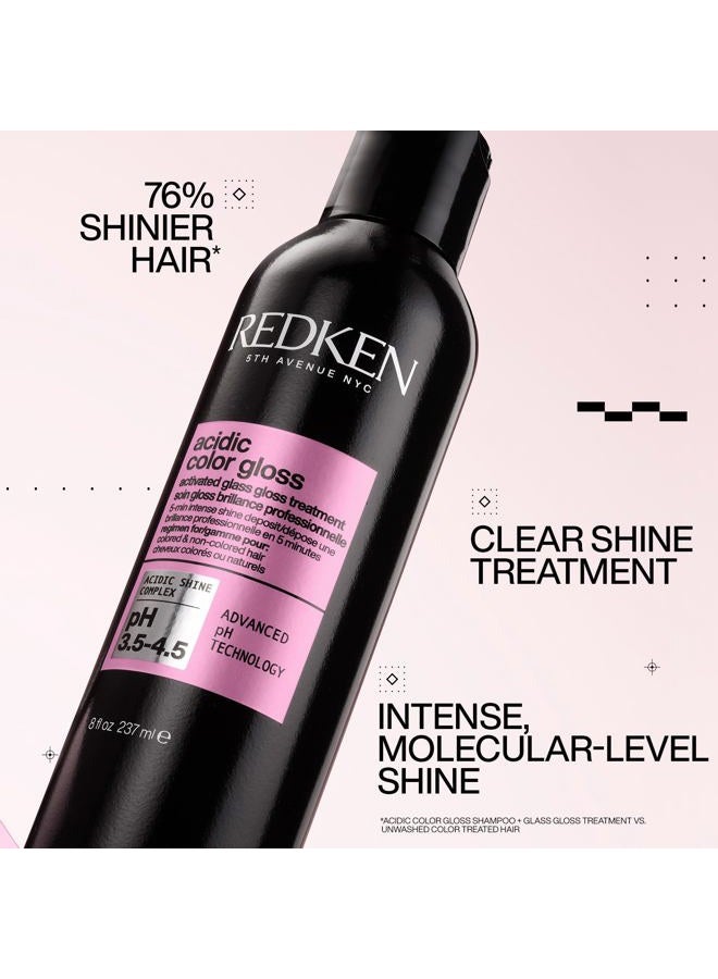 REDKEN علاج لمسة اللمعان الزجاجي الملون الحمضي للشعر المعالج بالألوان - علاج لمعان يُشطف، لمعان مكثف وترطيب - Image 2