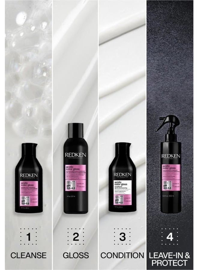 REDKEN علاج لمسة اللمعان الزجاجي الملون الحمضي للشعر المعالج بالألوان - علاج لمعان يُشطف، لمعان مكثف وترطيب - Image 5