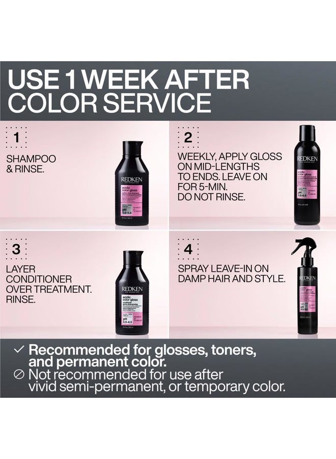 REDKEN علاج لمسة اللمعان الزجاجي الملون الحمضي للشعر المعالج بالألوان - علاج لمعان يُشطف، لمعان مكثف وترطيب - Image 3