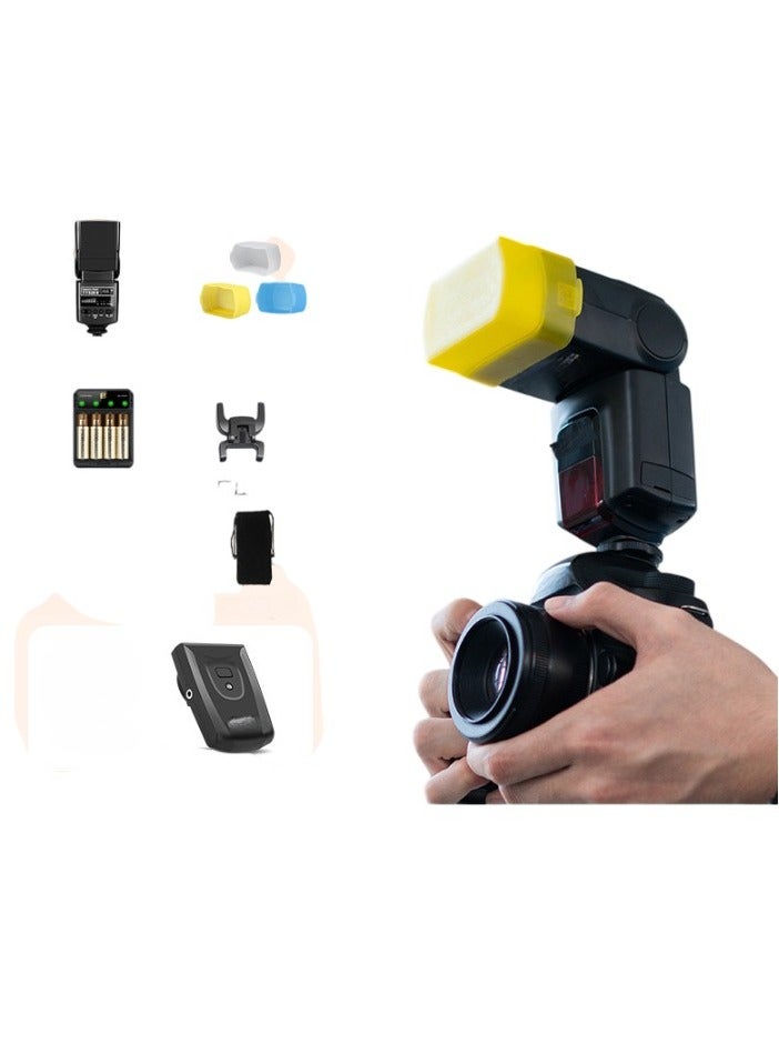 Godox TT520II Photography Light, Wireless Transmission Portable Fill Light, Lightweight Durable Strobe Light With Control Panel, Studio Light With LCD Display, (TT520II Standard With Batteries Plus Soft Light Box) - Image 1